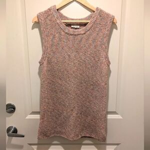 $5 Item! Ella Moss Junior XL Coral Flame Pink and Blue Rainbow Knit Sweater Vest